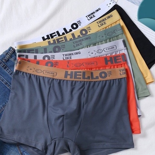 (»X☀E-7> ENNWEN CD53 Celana Dalam Pria Boxer Ice Silk Hello Men Underwaremuraah.
