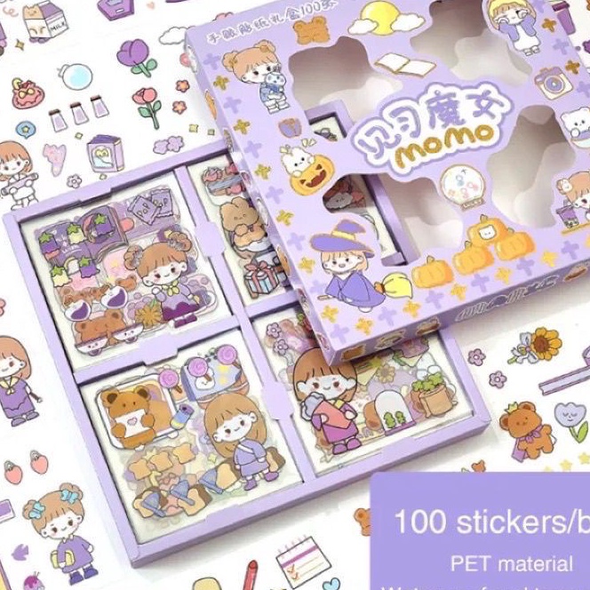 

(NT㊖.N♪] Sticker Waterproof Sticker Momo Dapat Box Isi 100 Lembarberkualiitas.