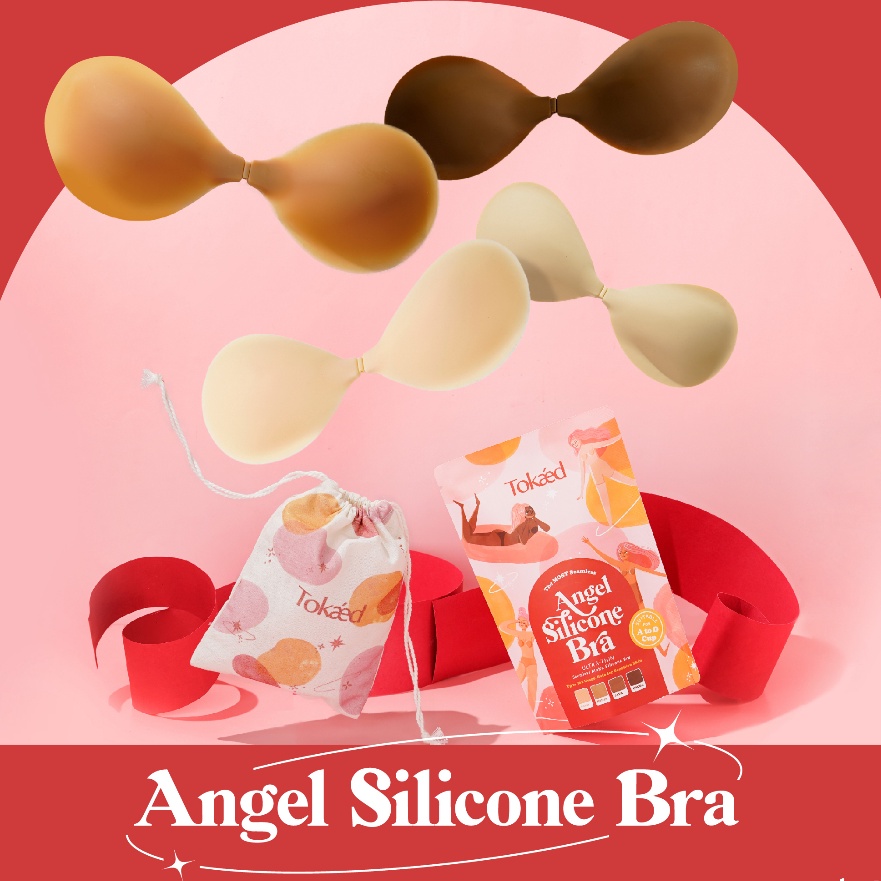 ✨Original✨ TOKAED Angel Silicone Bra | Front Clip Bra Cup A - D Nipple Payudara BH Fashion Strapless
