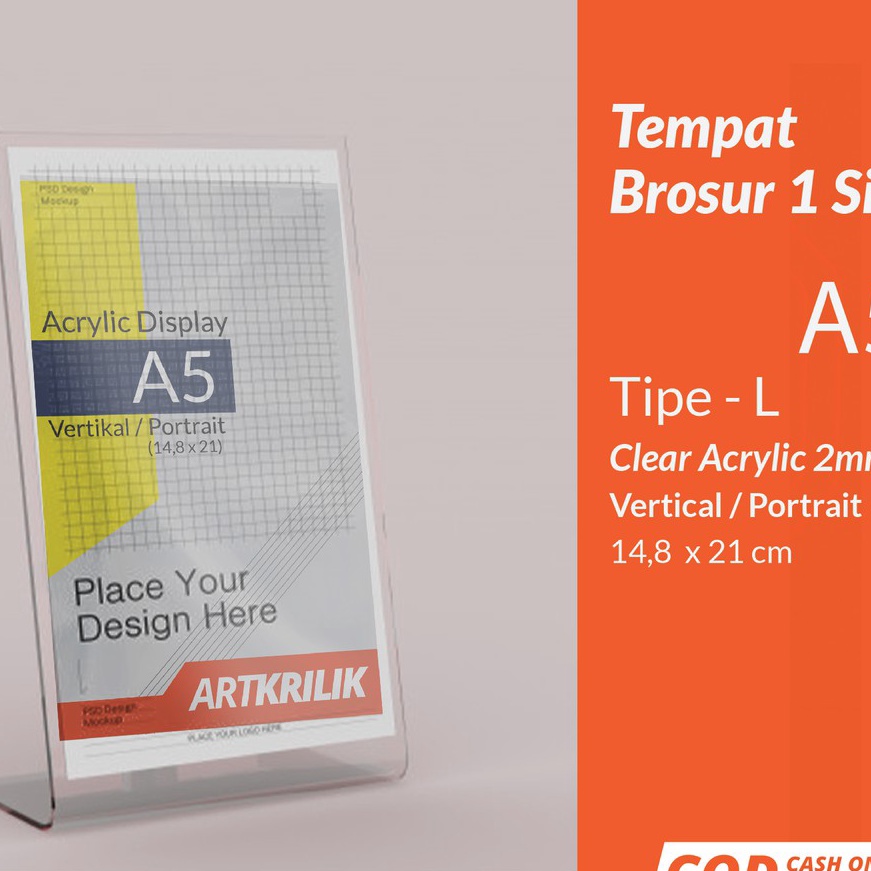 

(6G-❣P㊖] STAND AKRILIK A5 QR CODE SCAN TEMPAT BROSUR TENT CARD A5 MODEL L - paliing.laris.!