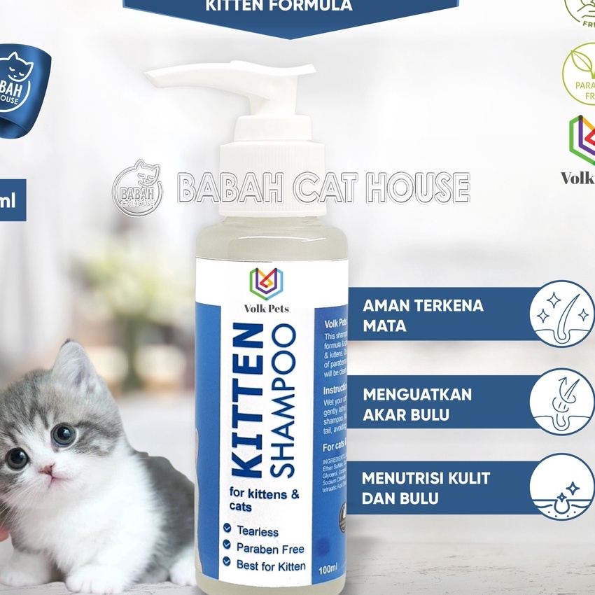 [KU☎.F➲) VOLK PETS Shampoo KITTEN Anak Kucing Cat Shampo Bulu Lebat Sabun Sampo Anti Rontok Grooming