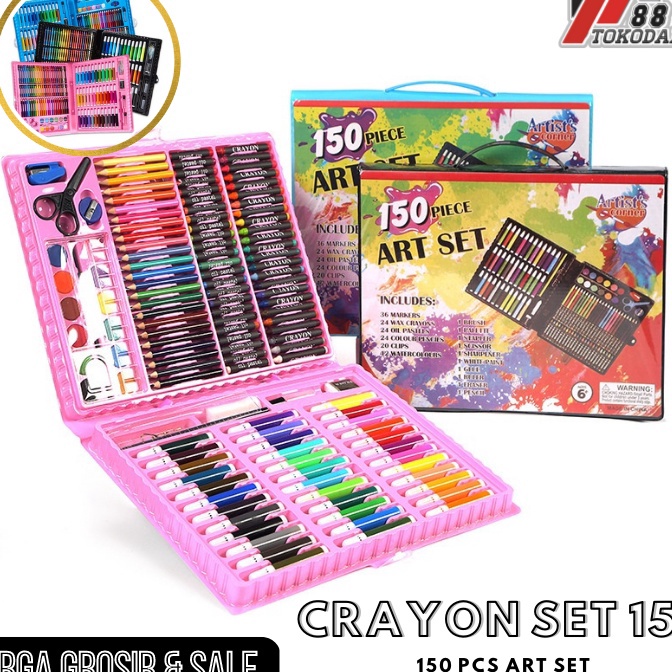 

[8㊛X♪/P) PENSIL WARNA 150PCS - ALAT TULIS SET CRAYON COLOURING SET 150PCS ART /paaling.laris.