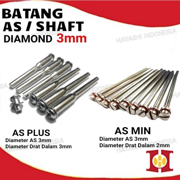 Batang AS Mata Diamond Gerinda Potong Mini Grinder Tuner