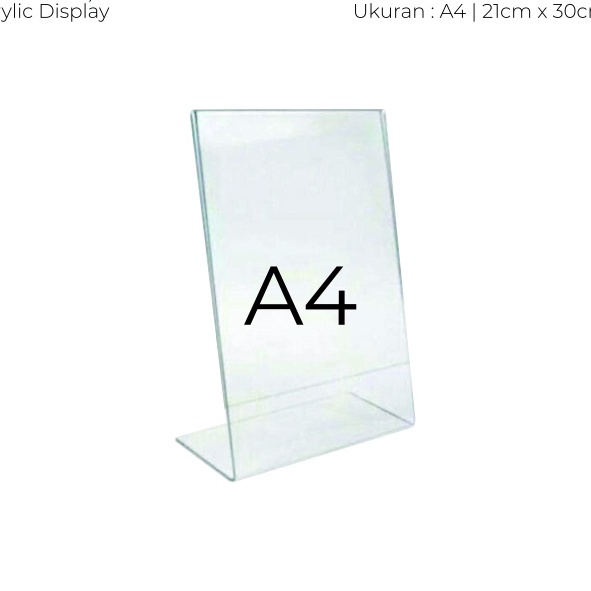 

[L-➸X☆P) Akrilik Display A4 | Tempat Brosur A4 | Acrylic Tent Card Holder Type L /viraal..