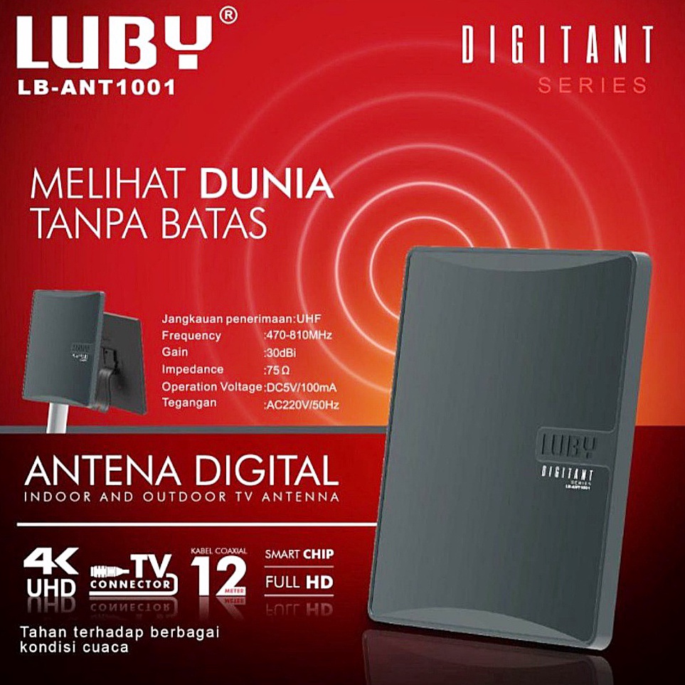 WL Antena Digital Luby LB-ANT1001 / Antena Indoor Outdoor Untuk STB Set Top Box TV Digital ❂ ❈