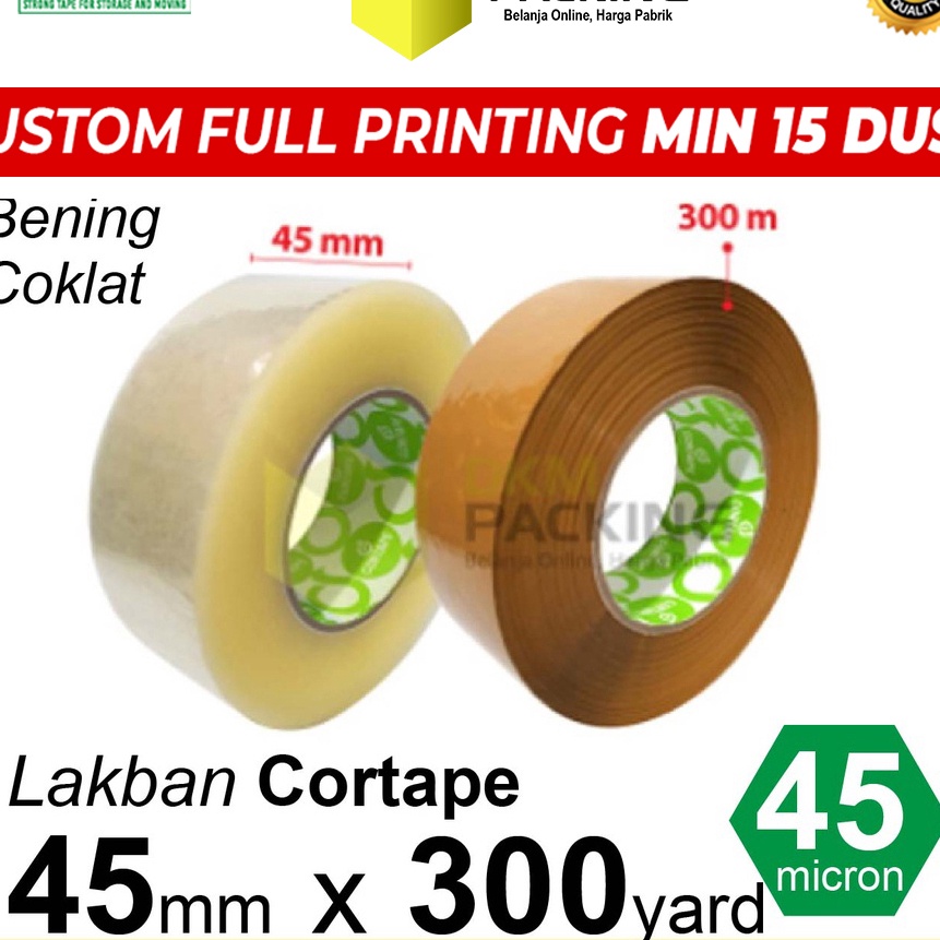 

(☞ K◆9V) Lakban 45mm x 300yard JUMBO CORTAPE Plakban Isolasi TAPE TERMURAH /SATUAN/ viiral.!!