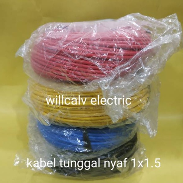 ￣ RM KABEL NYAF 1X1.5 - KABEL TUNGGAL SERABUT 1X1.5 - KABEL TUNGGAL ISI 1 KABEL 1X1.5 50 METER TEMBA
