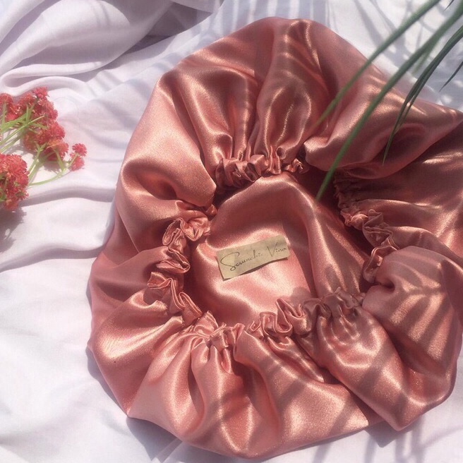 [4N-✓Q㊚) HAIR BONNET SILK by SV - SUTRA SILK satin bonnet - Hair bonnet silk / hair bonnet berkualit