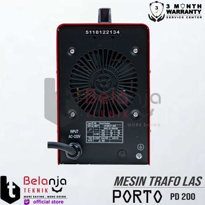 Mesin Travo Las Porto PD 200 1300 Watt Mesin Las Inverter Porto 200 A keren