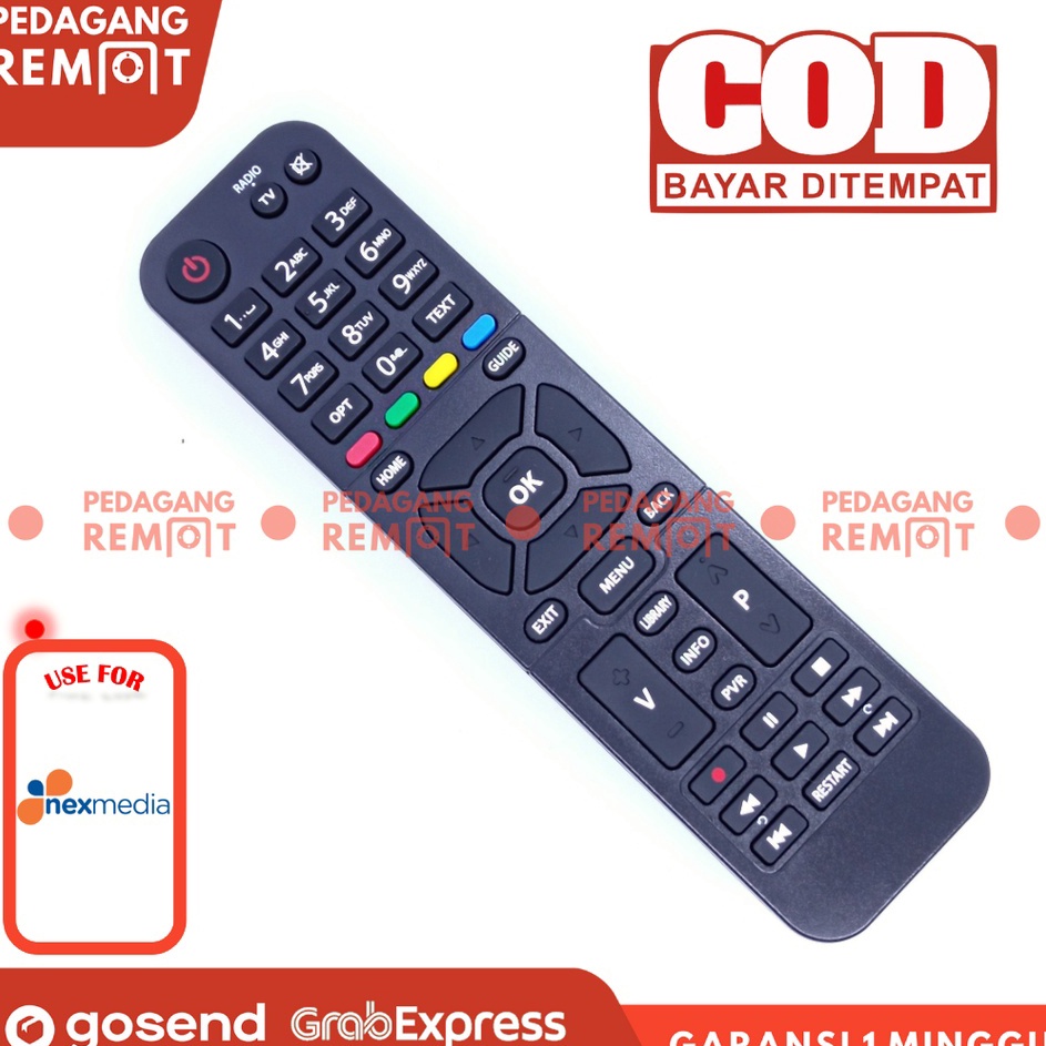 ★★ cQ Remote STB Nexmedia DVB T2 / Remot Receiver Parabola Set Top Box Nexmedia K-Vision K1100 Super