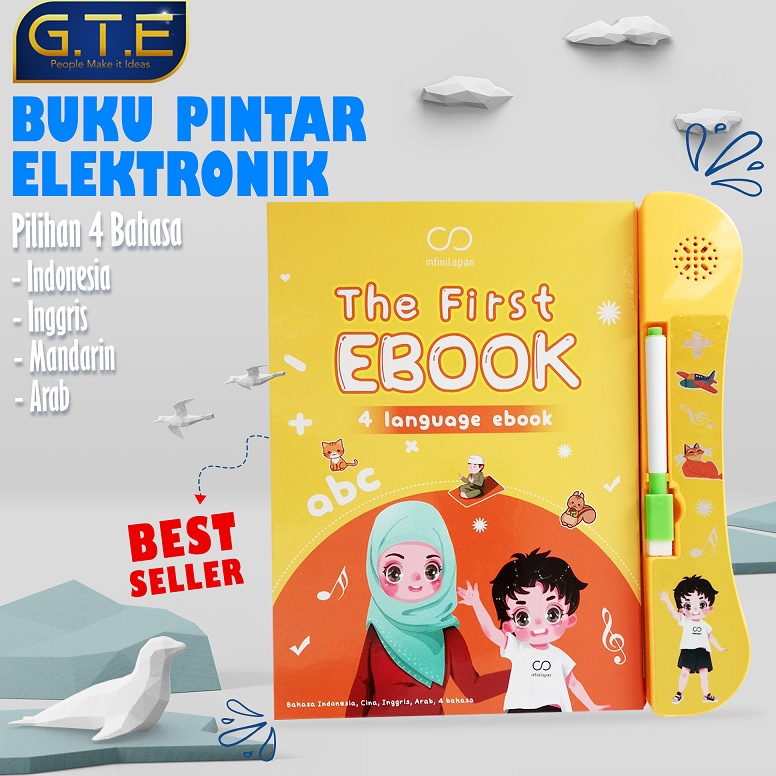➞ GTE | Buku Pintar Elektronik Anak 4bahasa[Arab Indonesi Inggris Mandarin]/ E Book Pintar Anak/ E B