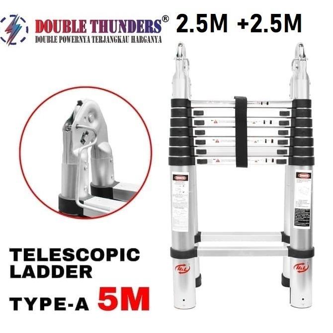 Tangga Lipat Teleskopik 5 M Double Type A Double Thunder 2.5 + 2.5
