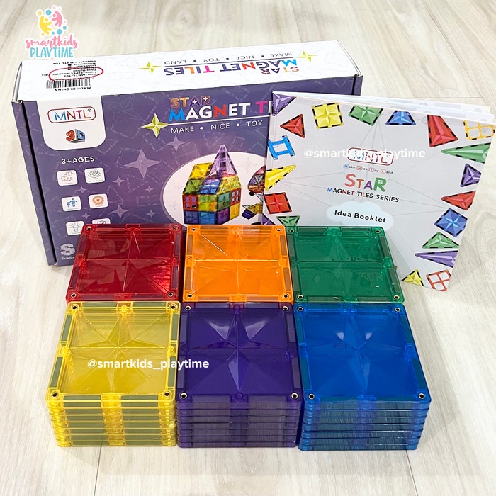 DISKON SPESIAL MNTL MAGNETIC TILES 40 PCS SQUARE PACKS MAINAN EDUKASI ANAK TERBARU