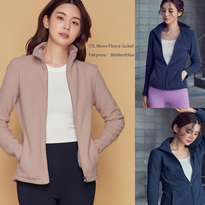 Stl Mono Fleece Jacket Outer Jaket Wanita Branded