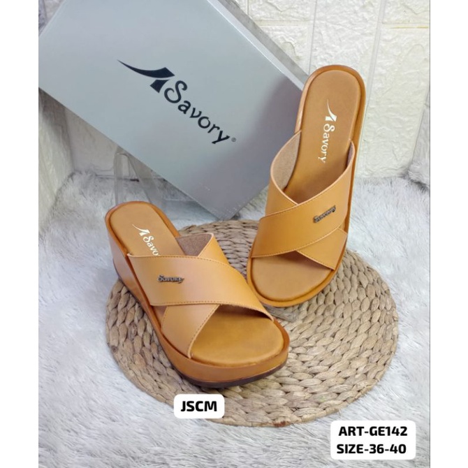SANDAL WEDGES IMPORT WANITA SAVORY GE-142