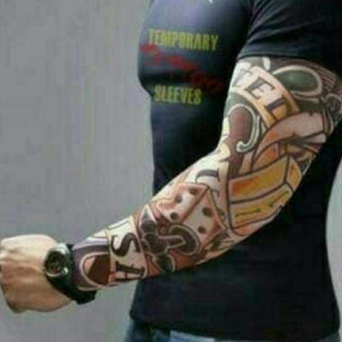 manset tangan pria tato arm slevee tatto lengan manset motor 1 lusin