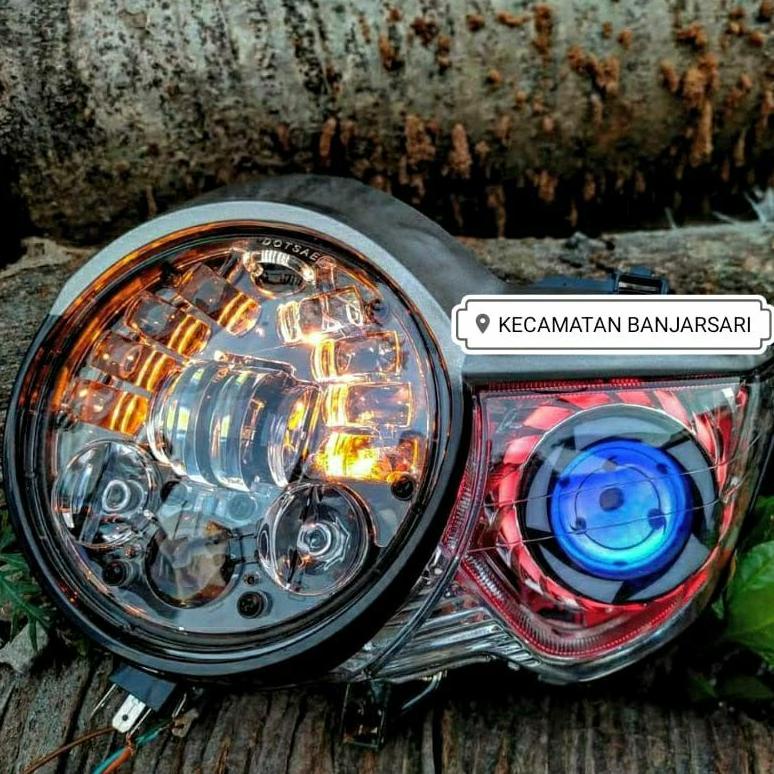 Lampu Tiger Pece Set Daymaker 16Led 5.75inch Set Lampu Projie Rinegan 3.5inch HEADLAMP REFLEKTOR LAM