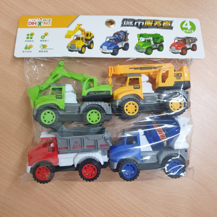 DISKON SPESIAL TOPPER SET TRUCK MAINAN ULTAH KUE TOPER ACTION FIGURE TRUK EXCAVATOR TERBARU