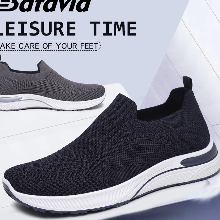 Terjamin Batavia 2023 sepatu pria impor baru rajutan bernapas sepatu olahraga fashion kasual sepatu 