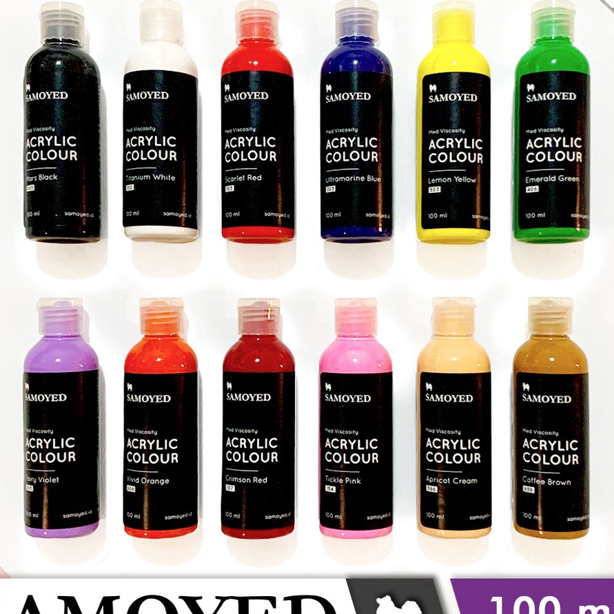 

[DT㊠-H☎> Cat Lukis Akrilik / Acrylic Paint / Colours 100 ml Samoyed ACP-M100 Emas / Perak / Metalik / Gold / Silver / Metallic- super.keren..!