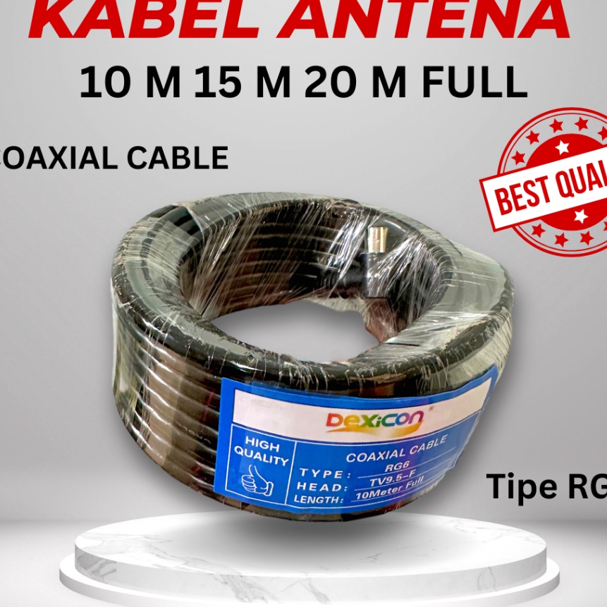 [FL✪.6☞] KABEL ANTENA 10 Meter 15 Meter 20 Meter RG6 ANTENA TV COAXIAL CABLE/KABEL COLOKAN ANTENA KA