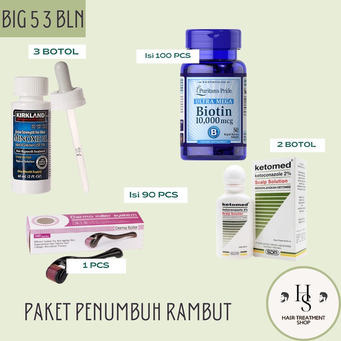 BIG 5 3 BULAN PAKET PENUMBUH RAMBUT RONTOK RAMBUT BOTAK