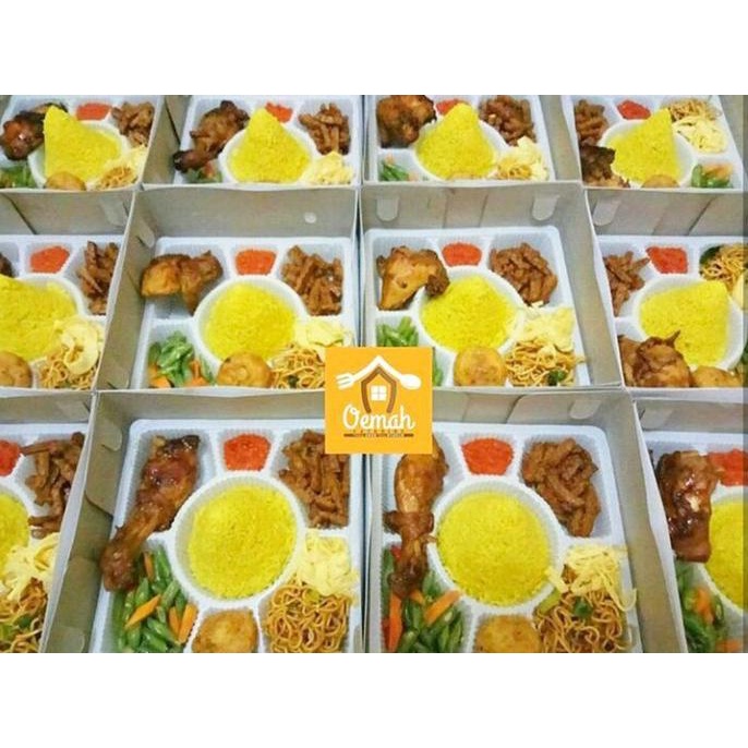 1Set Box Nasi + Mika Nasi Sekat 7 Harga Grosir/ Box Tumpeng/Dus Nasi