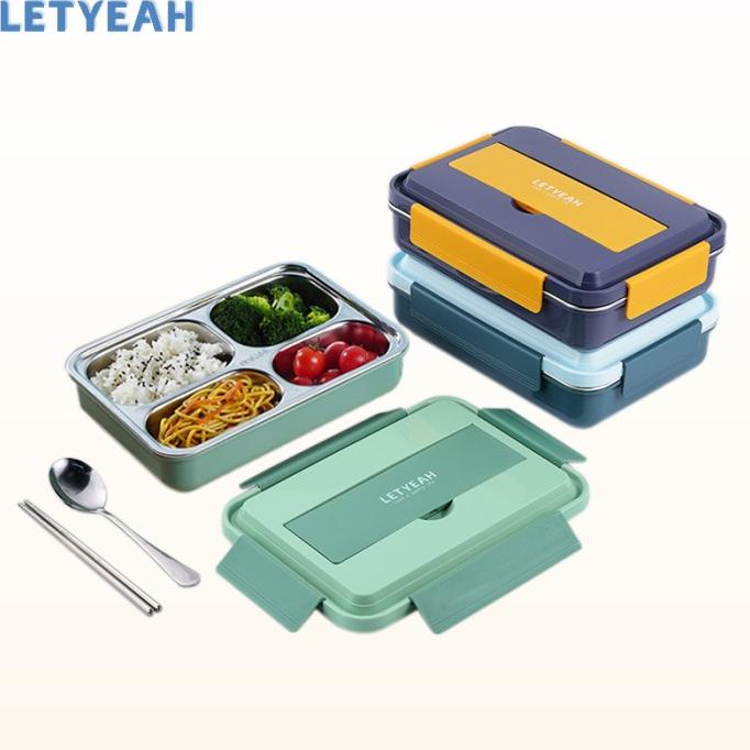 LetYeah Kotak makan stainless 304/Lunch box tahan panas dan anti bocor