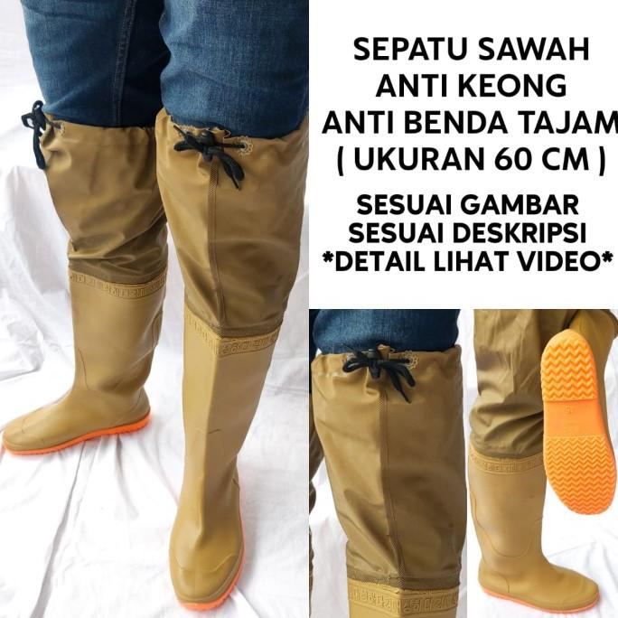 Sepatu Boot Sawah Karet Anti Keong Panjang 60cm
