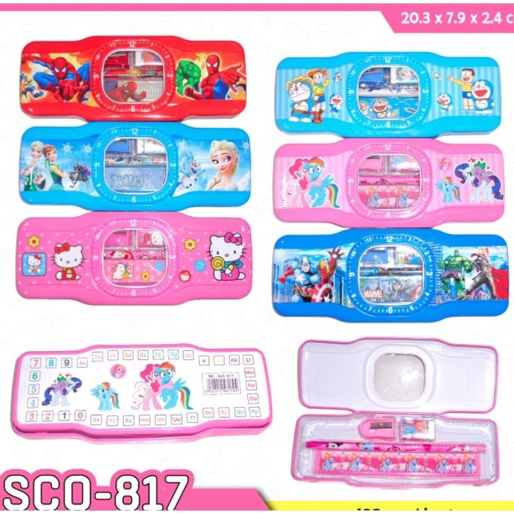 

Sale✿ KOTAK PENSIL KALENG model JAM ada ISI G95 ❀