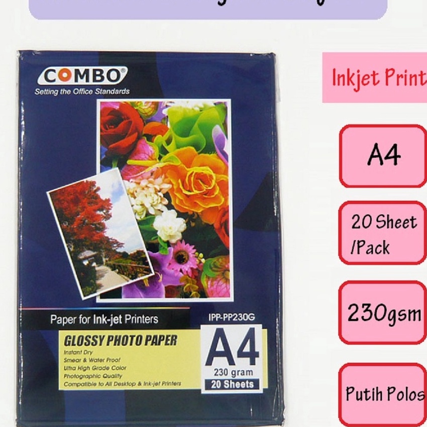 

(➲PIB-✪> Glossy Photo Paper / Kertas Foto A4 230 gr Combo / pasti.dikirim.