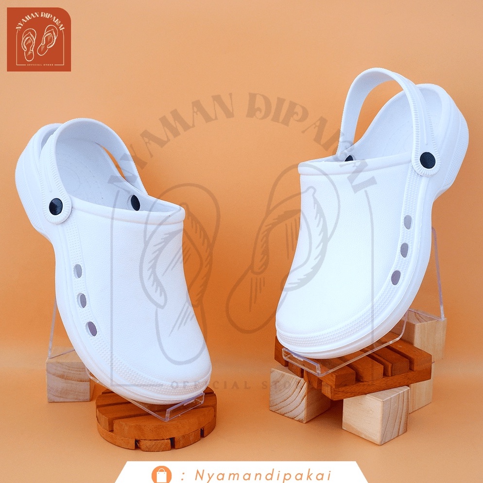 VIRAL Sandal Medis Dokter Perawat Model Crocs / Sandal kodok polos wanita pria
