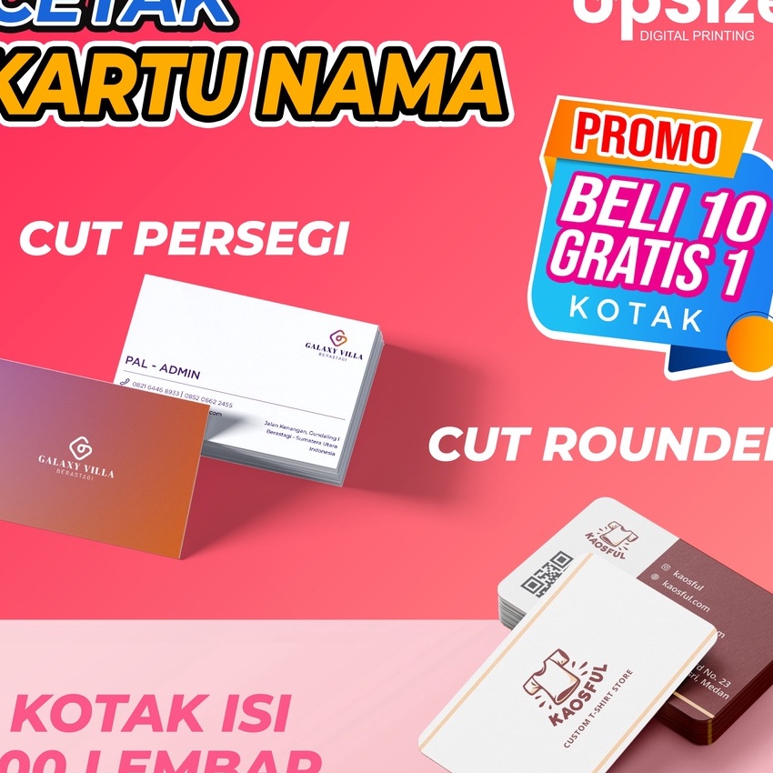 

(✮☆V14 H> CETAK KARTU NAMA 1 SISI / 2 SISI BAHAN ART CARTON 260 + KOTAK ( MURAH ) - aamanah.!!