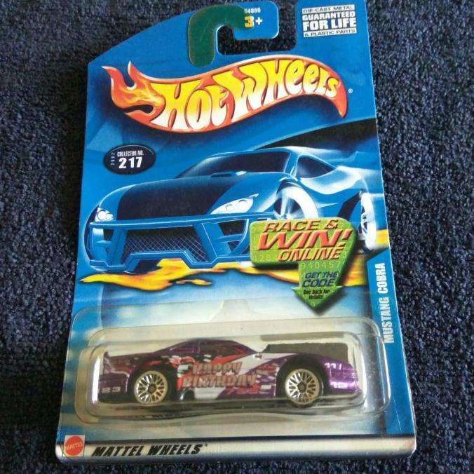 HOT WHEELS FORD MUSTANG COBRA. US CARD 2001. HAPPY BIRTHDAY TAMPO.
