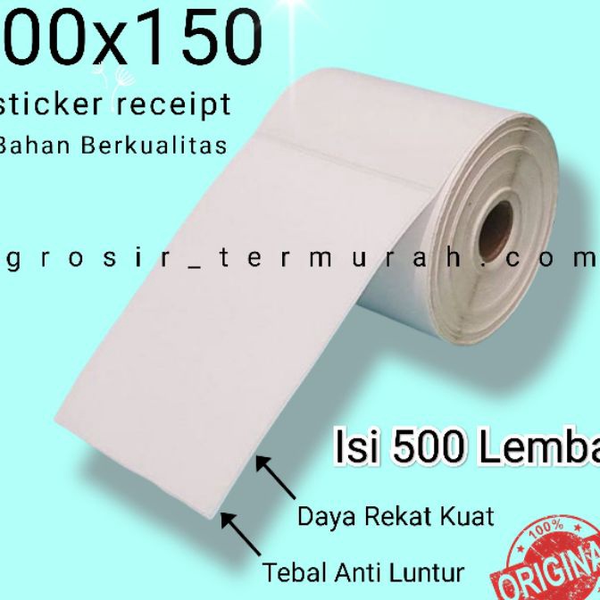 

(☑E/I☎D> Kertas Thermal 100x150 mm isi 500 Pcs/ Label thermal barcode Roll A6/ banyak dimiinati.!!