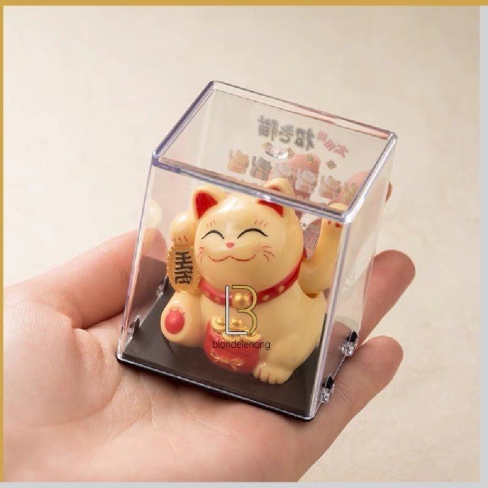 Patung Kucing Hoki Lucky Cat Tangan Gerak Goyang Cina Solar Mini Kecil