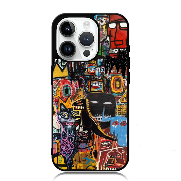 Casing Case Custom iPhone 15 14 13 12 11 XR XS X 8 7 6 5 SE Pro Max Mini Plus Dino Basquiat AE2088 H