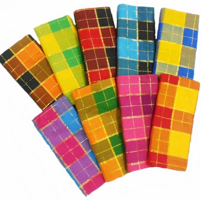 kain bugis makasar / sarung baju bodo / kain tenun kotak makasar