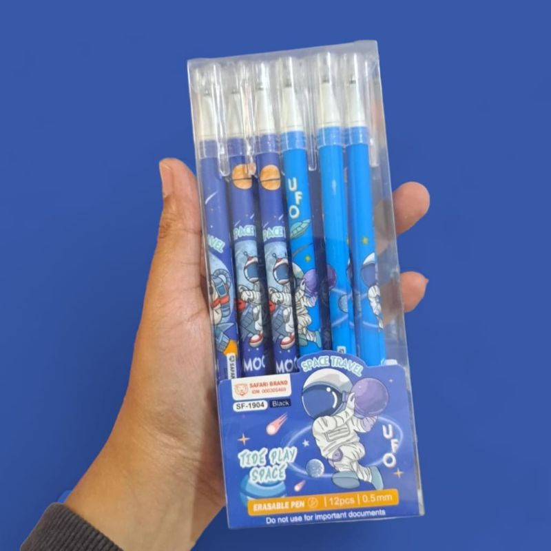 

Erasable Pen Pulpen Ballpoint Hapus Bisa Dihapus Tanpa Tipe X motif lucu merk Safari Kemasan Pack 12 pcs