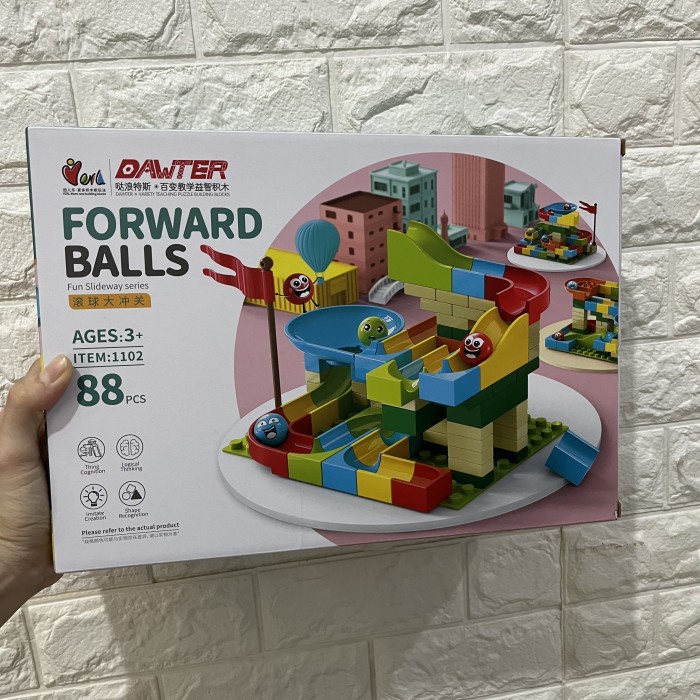 PROMO MAINAN EDUKASI ANAK MARBLE RACE RUN BALOK BESAR BUILDING BLOCKS TERLARIS