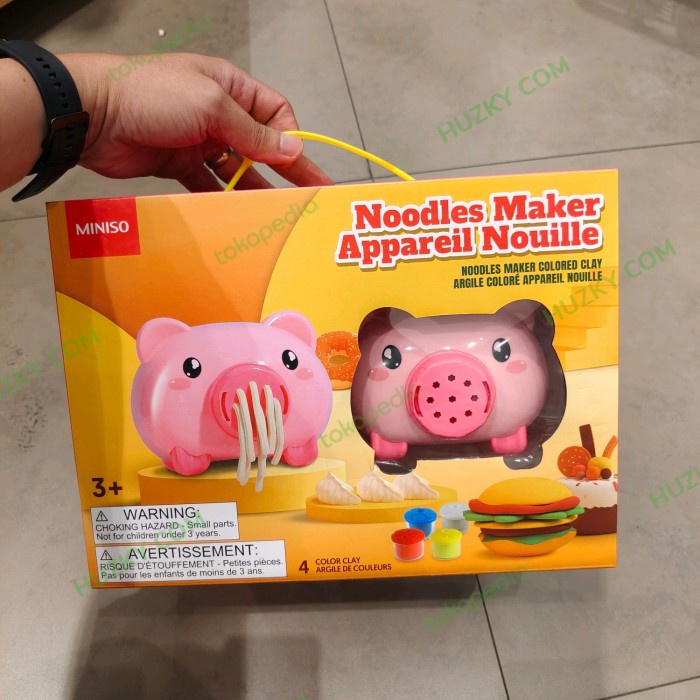 DISKON SPESIAL MINISO NOODLES MAKER PIGLET SERIES 4 COLOR CLAY TERBARU