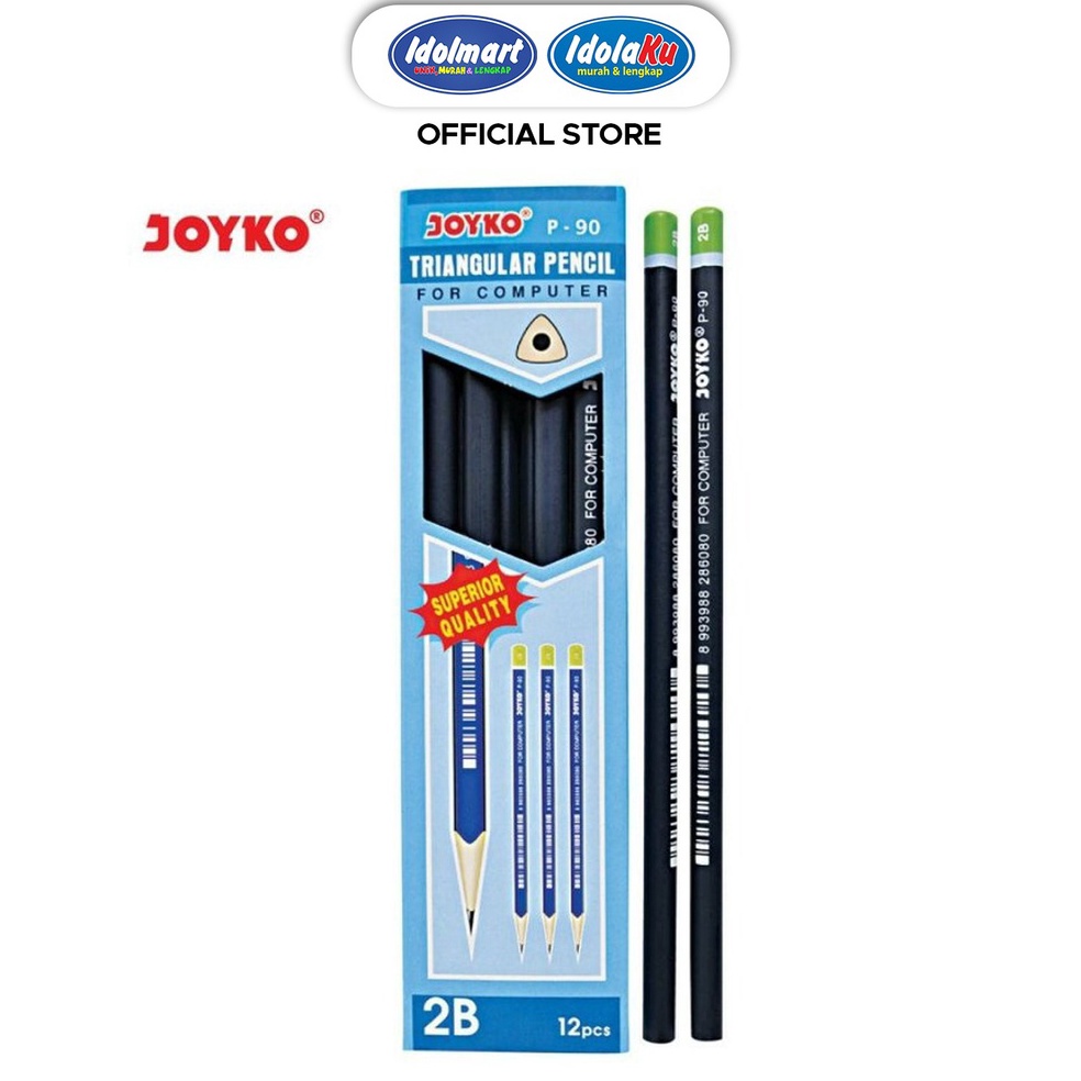 

Jual｀IDOLAKU Pencil / Pensil Joyko P-90 / 2B / 1 BOX 12 PCS/ 1 lusin