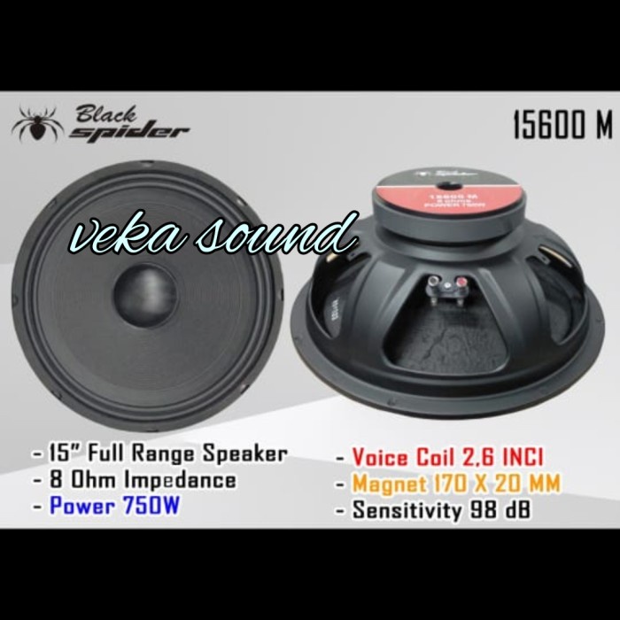 Speaker Black Spider 15 Inch 15600 M Komponen Black Spider 15600 M Ori