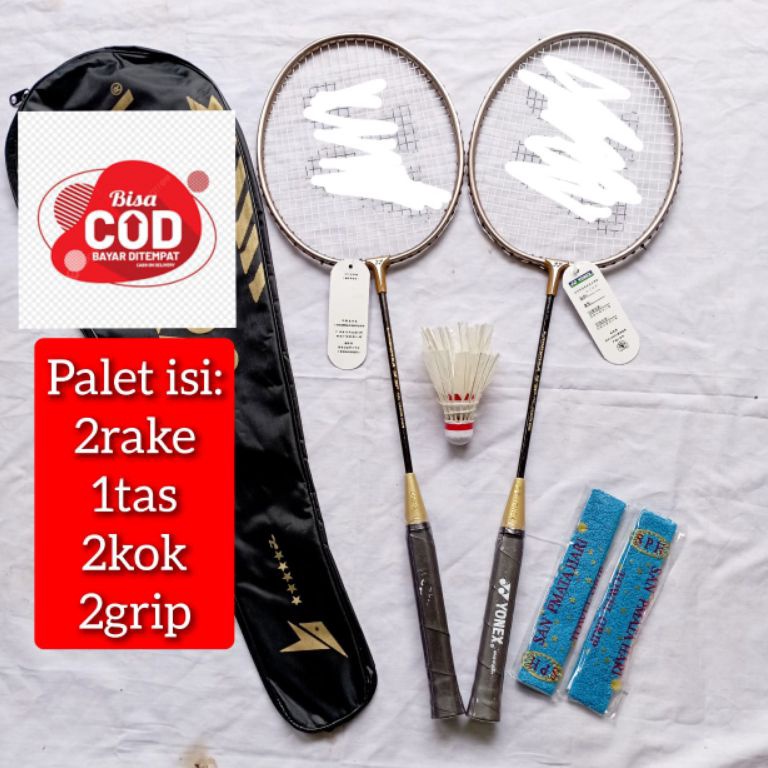 Star BISA COD RAKET BADMINTON ANAK 2 RAKET 1 TAS BONUS TOWEL GRIP 