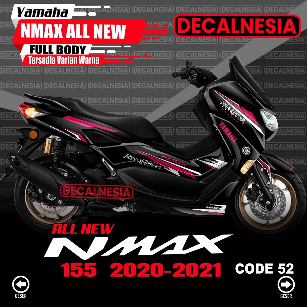 Decal Nmax 2021 2022 2023 Full Body Stiker Motor Yamaha Connected 2020 New Variasi Facelift Aksesoris Modifikasi Sticker Racing Road Race Simple Decalnesia C52