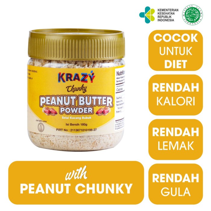 

Krazy Peanut Butter Powder selai kacang diet 180g