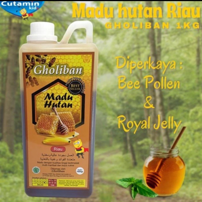 

Madu Hutan Asli Riau Gholiban 1Kg Mengandung beepollen dan royal jelly
