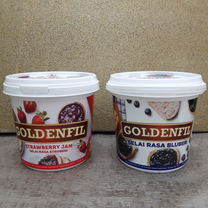 

Goldenfill jam 1kg strawberry dan blueberry