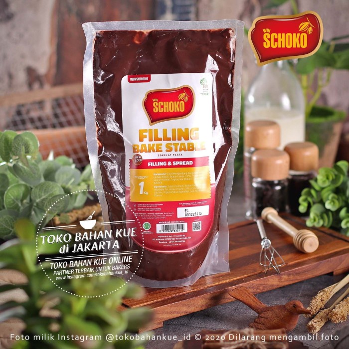 

Schoko Chocolate Filling BAKE STABLE 1kg Selai Cokelat Rasa Coklat