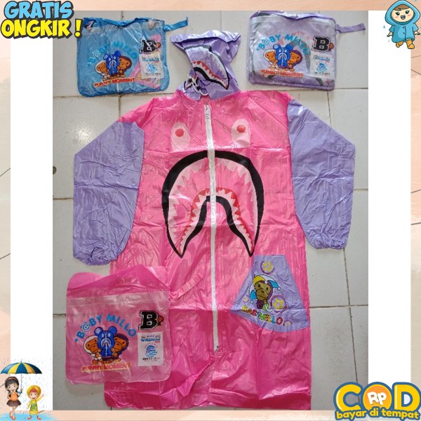 Mantel Elastis Premium Mantrol Tanggung Best Quality Jashuja Jas Hujan Anak Perempuan Laki Laki Ansk